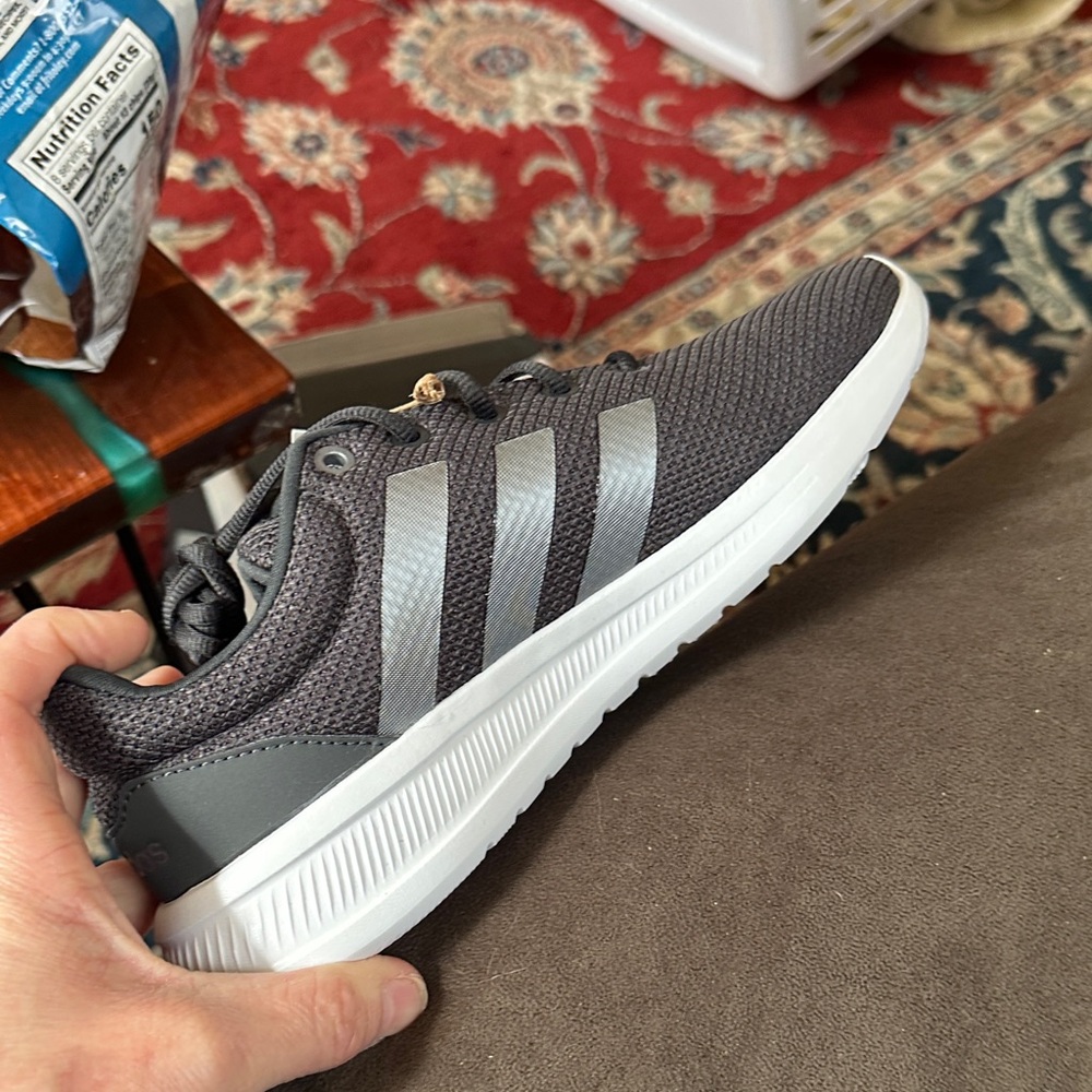 Adidas Charcoal Sneakers with Metallic Stripes for Overton